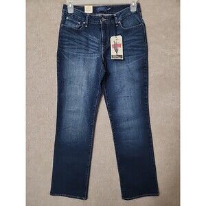 Levis Bold Curve Straight Leg Classic Rise Jeans Womens 12 31 Blue Dark Wash NEW